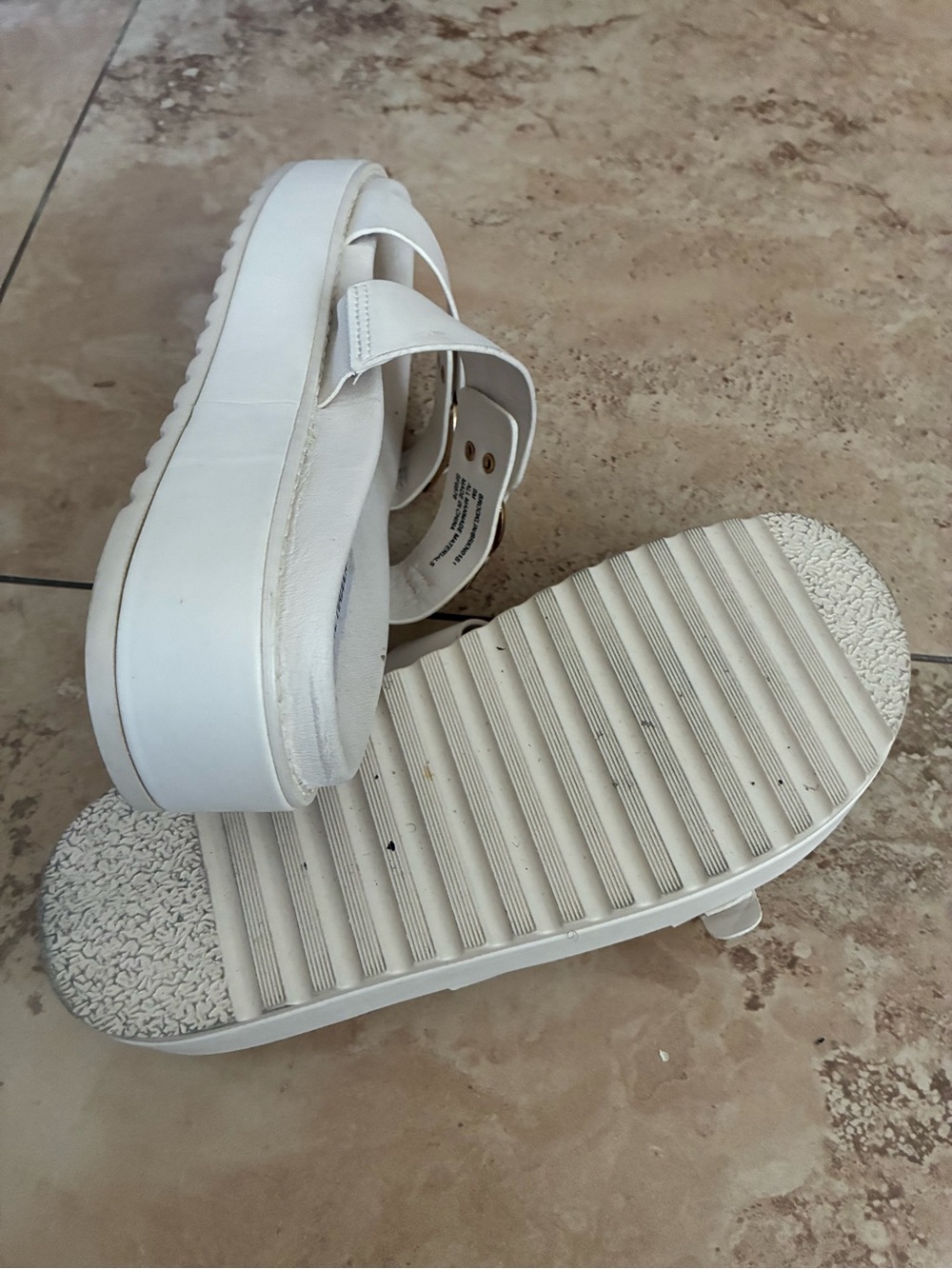 Steve Madden White Slide Sandals 9M - Picture 7 of 9